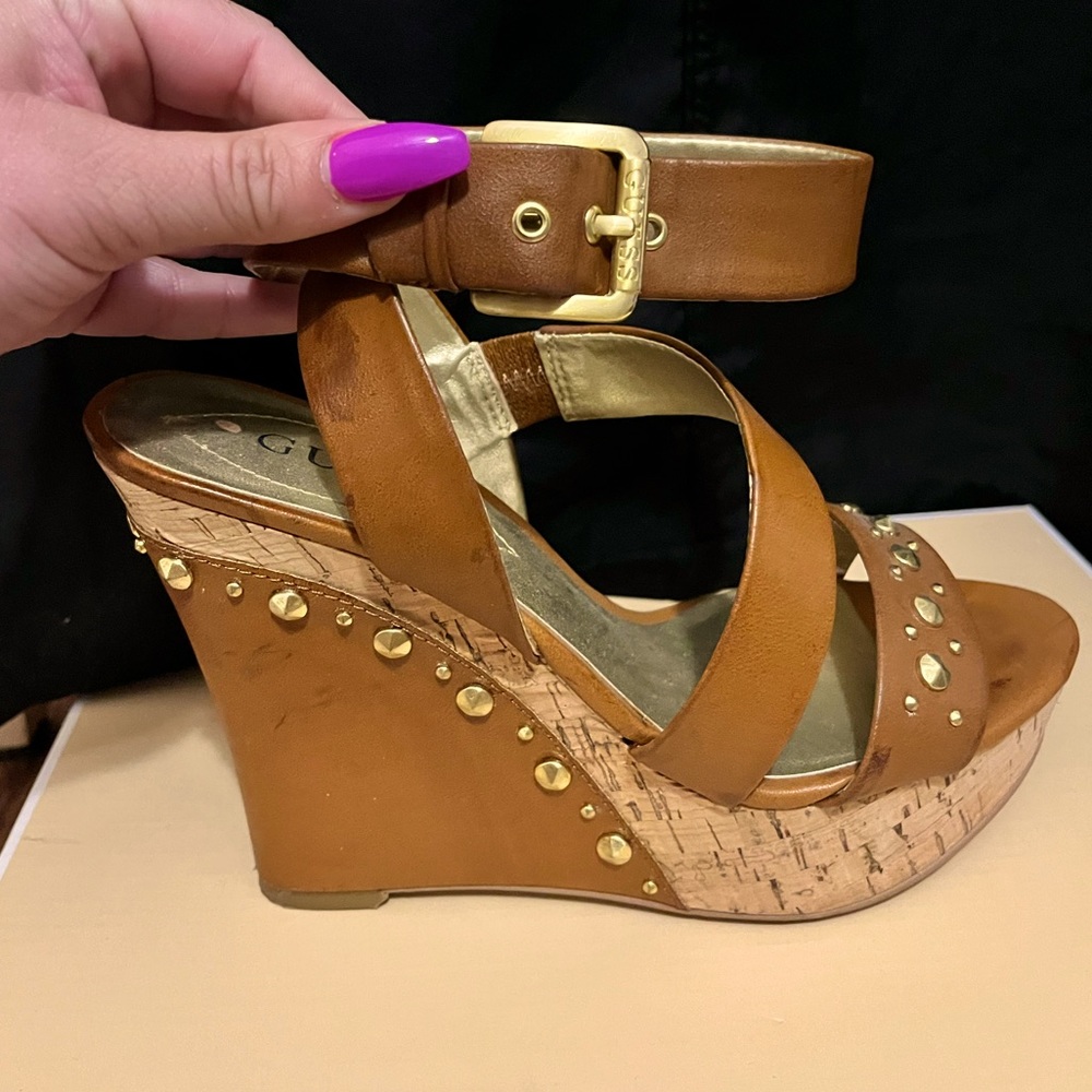 Guess Studded Wedge Flats